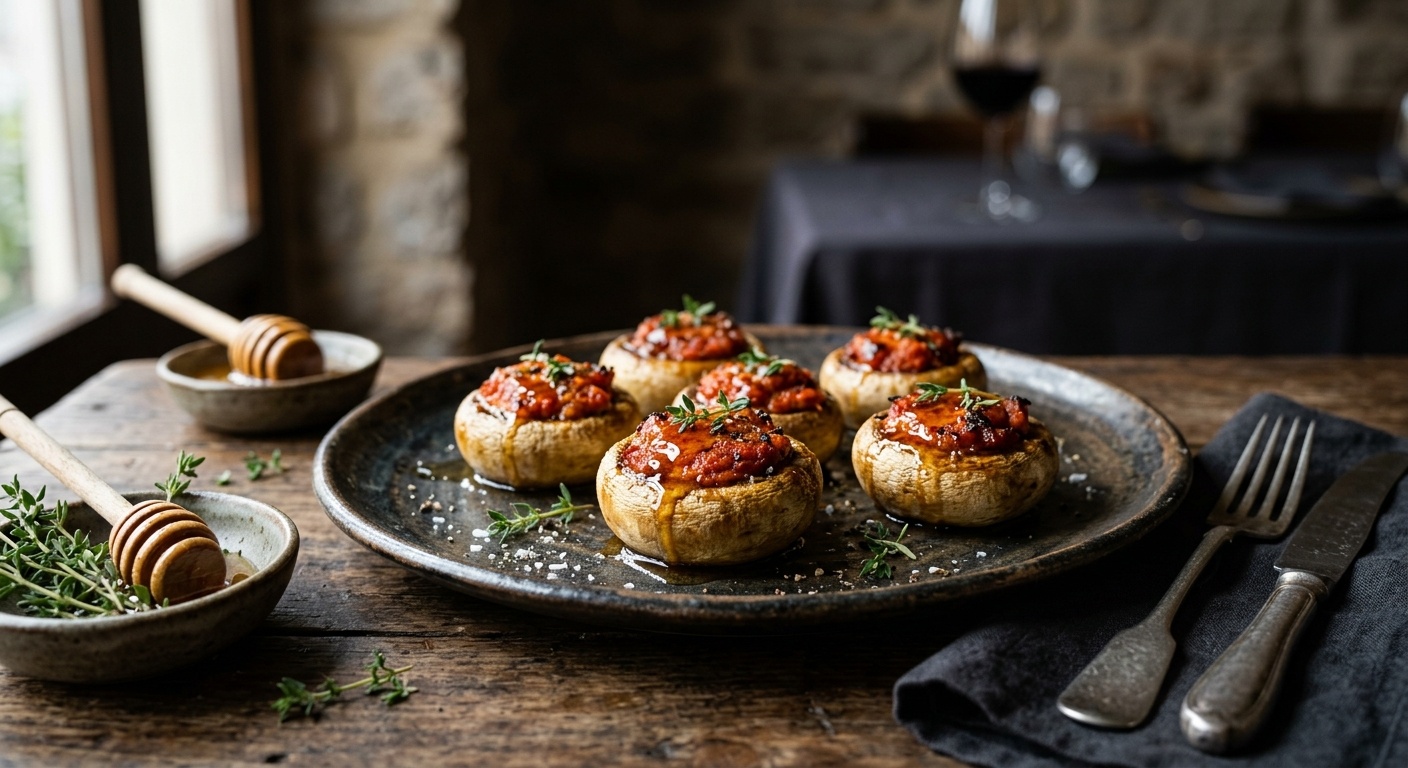 Champiñones rellenos de sobrasada