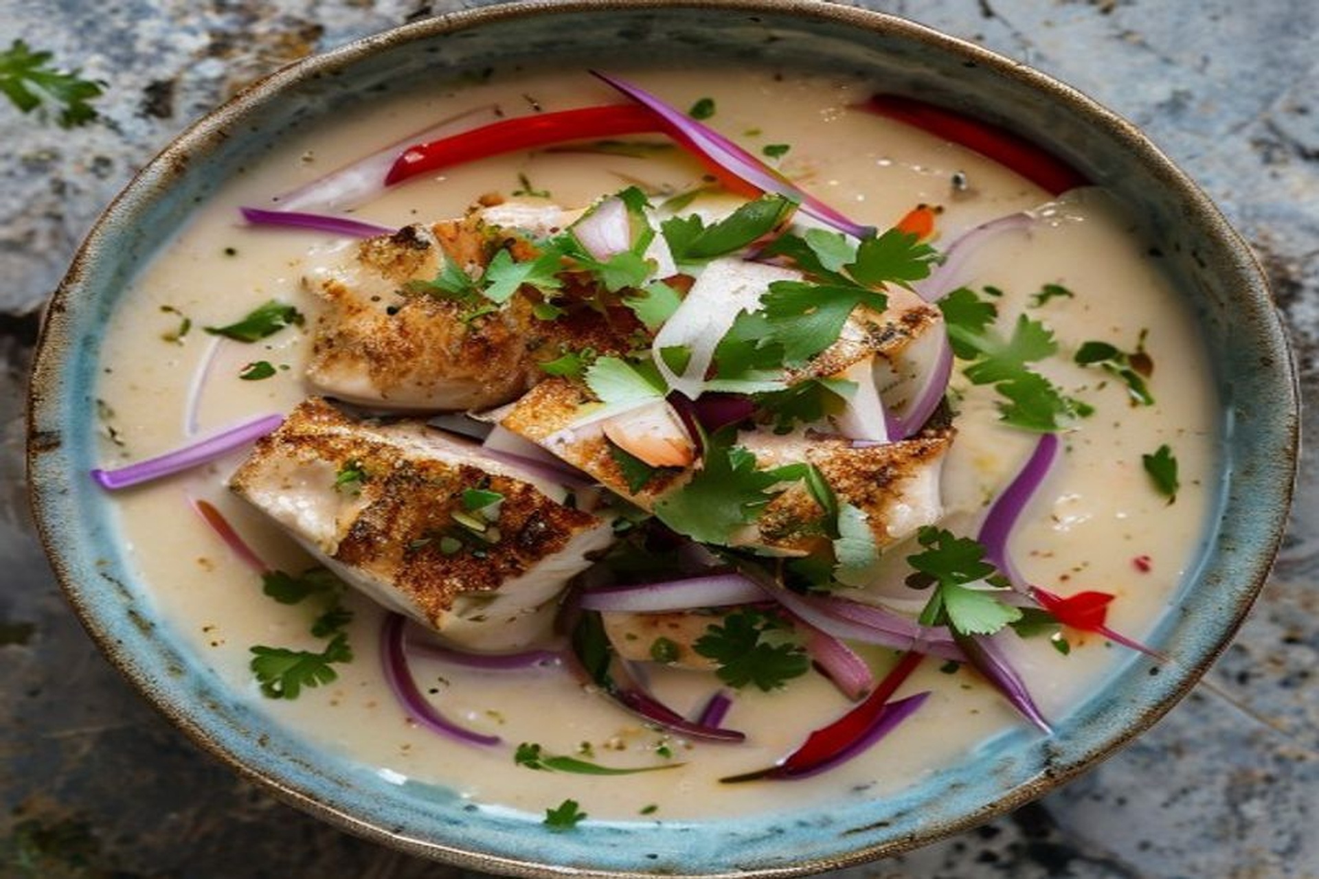 Ceviche de lubina con leche de tigre de coco