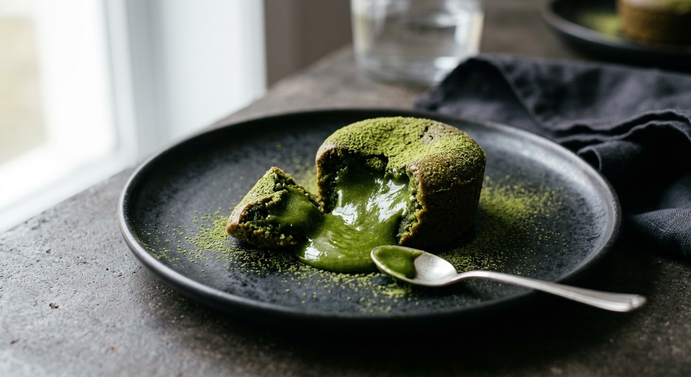 Coulant de Chocolate Blanco y Matcha