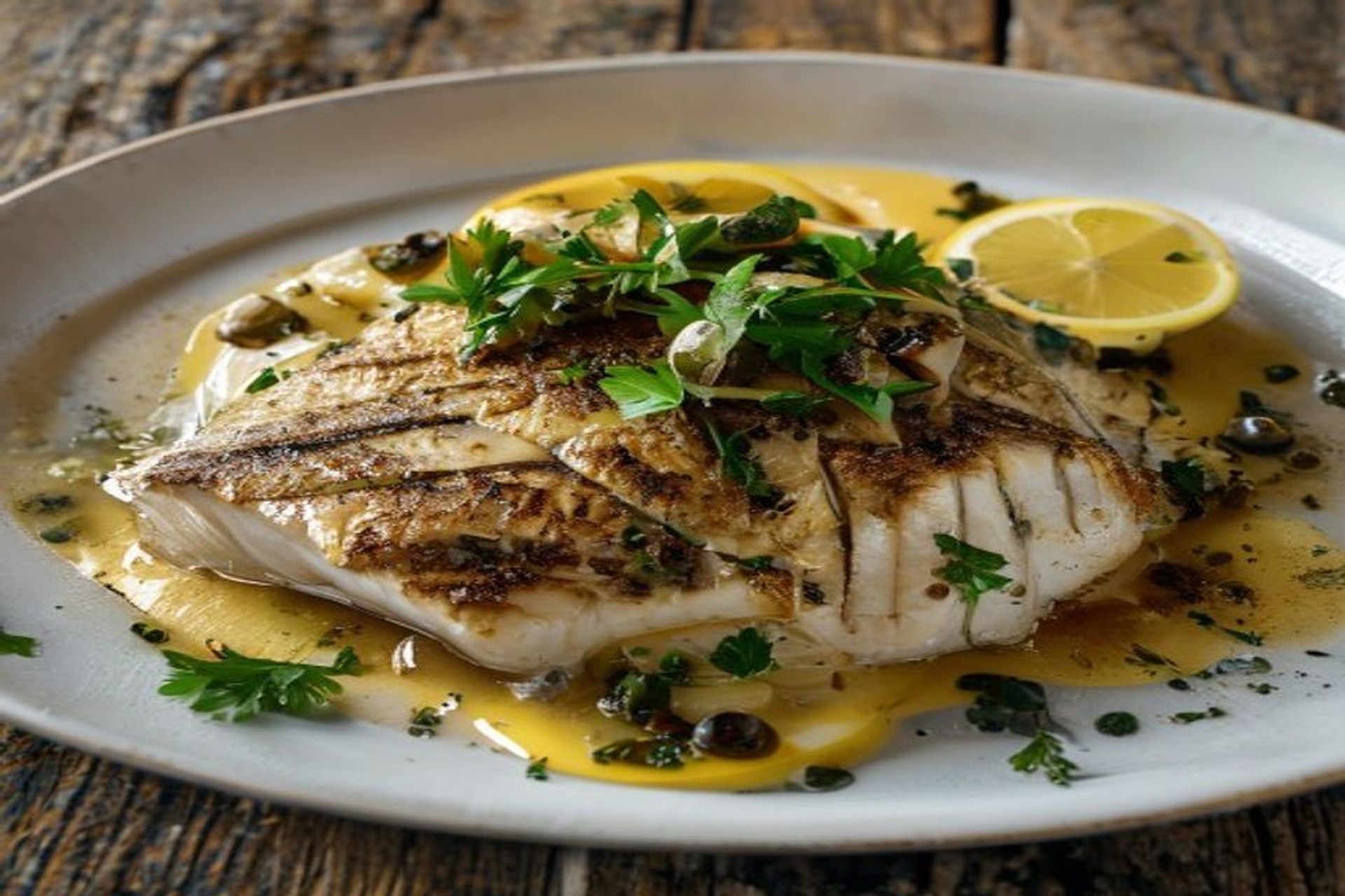 Lenguado meunière con alcaparras y limon