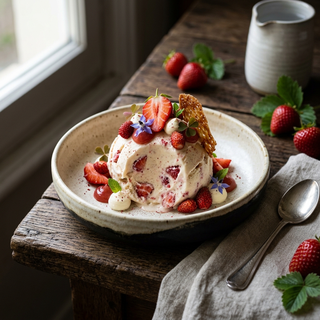 Helado de Fresas con Crema: La Receta Premium y Artesanal