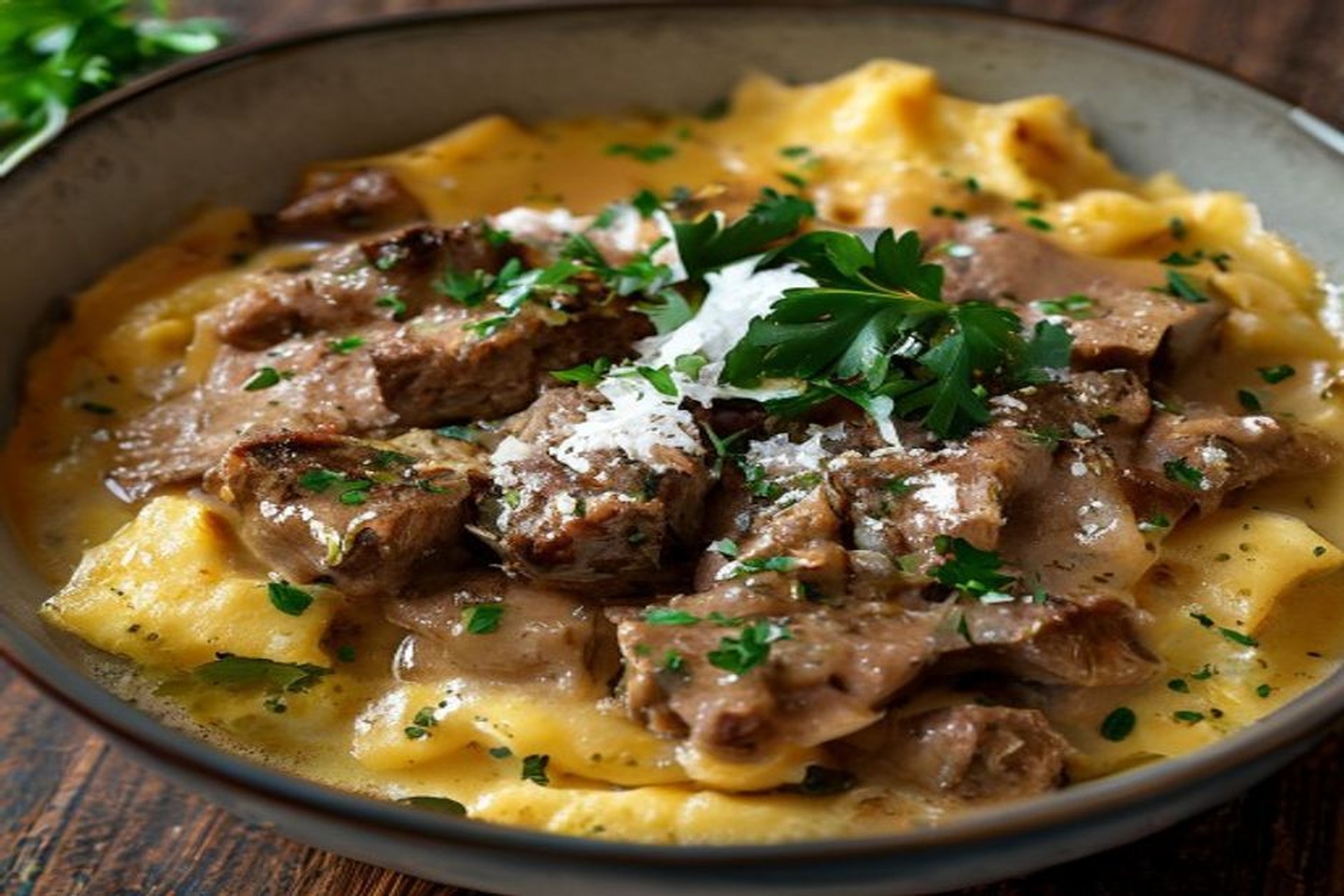 Ragú de ternera con polenta