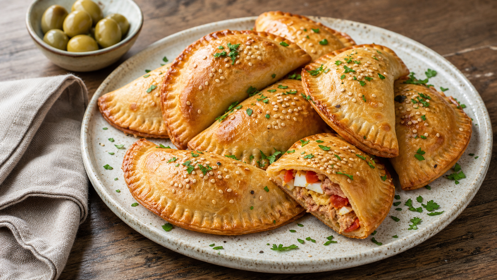 Aperitivos baratos para mucha gente: empanadillas al horno de atún y huevo
