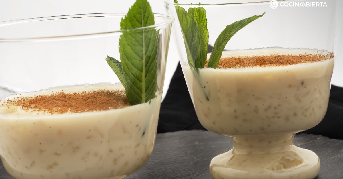 arroz con leche en vaso