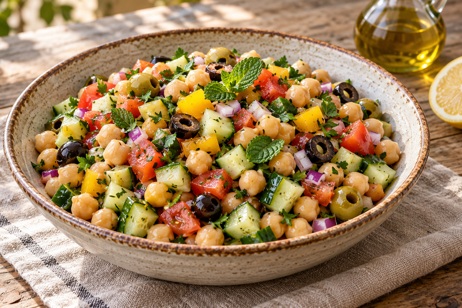 ensalada de garbanzos pepino