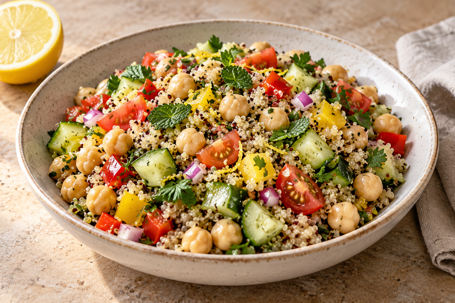 ensalada de garbanzos quinoa
