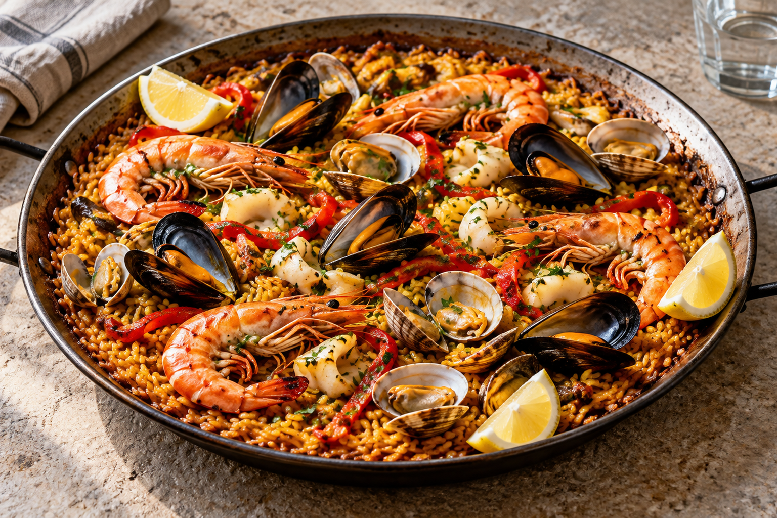 paella de marisco casera
