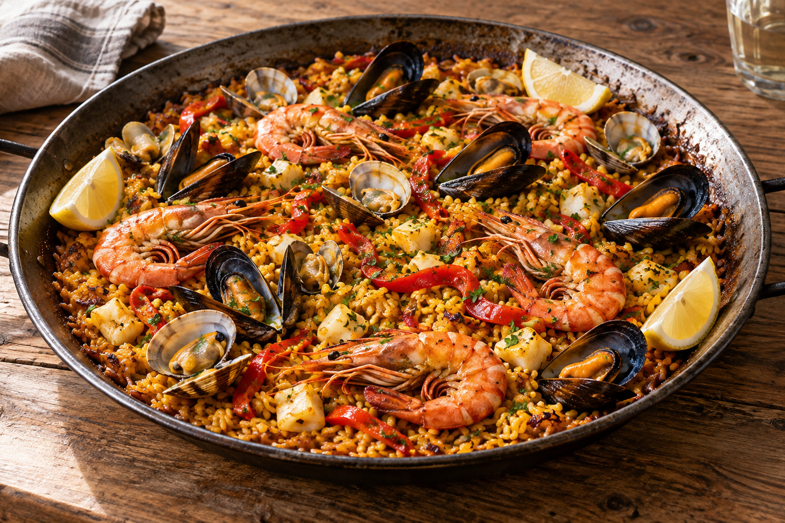 Receta de Paella de marisco receta tradicional vasca preparada paso a paso — fotografía editorial de RecetaGenial