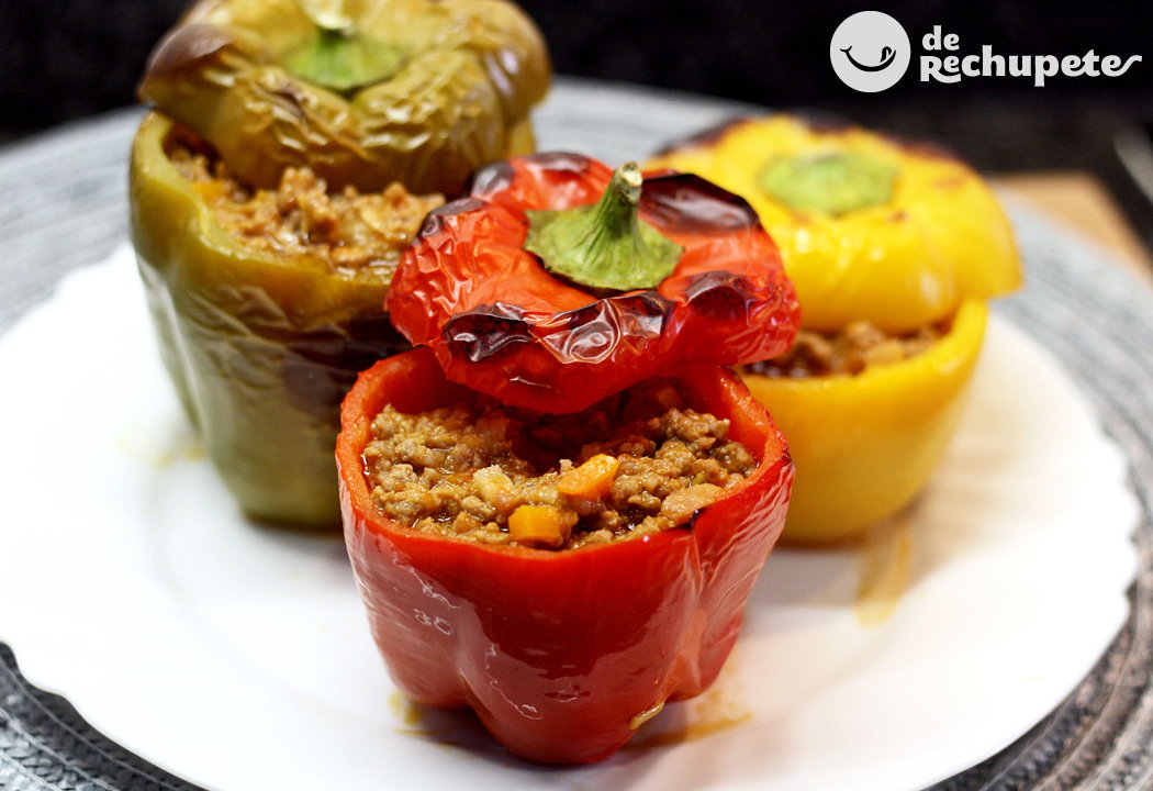 Pimientos rellenos de carne al horno fácil