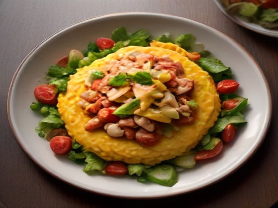 pollo al horno con ensalada rusa