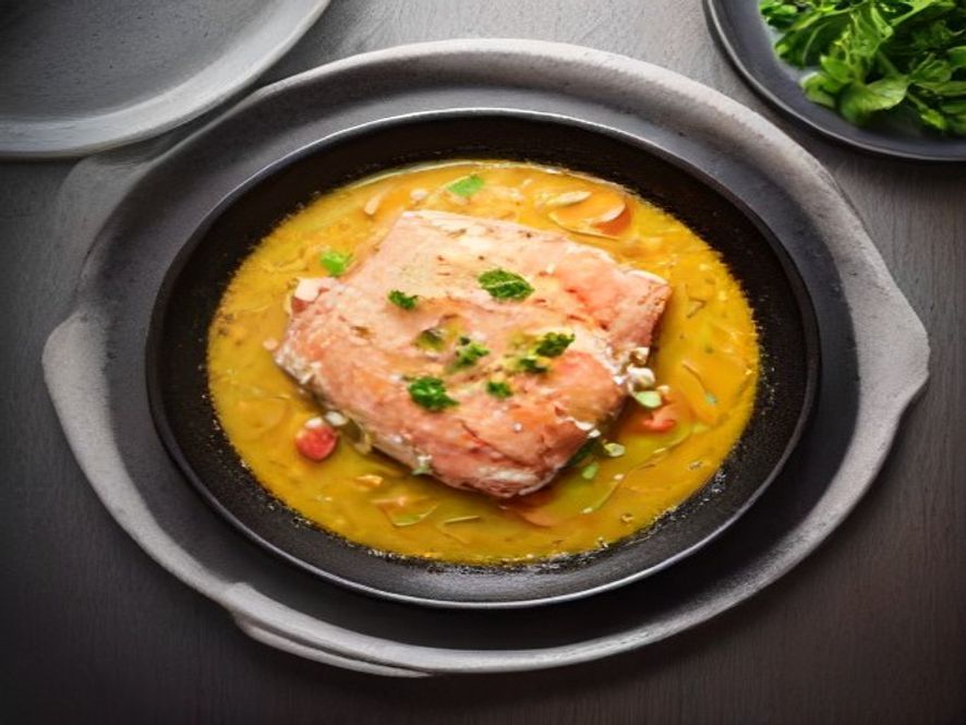 Salmón al horno con espárragos