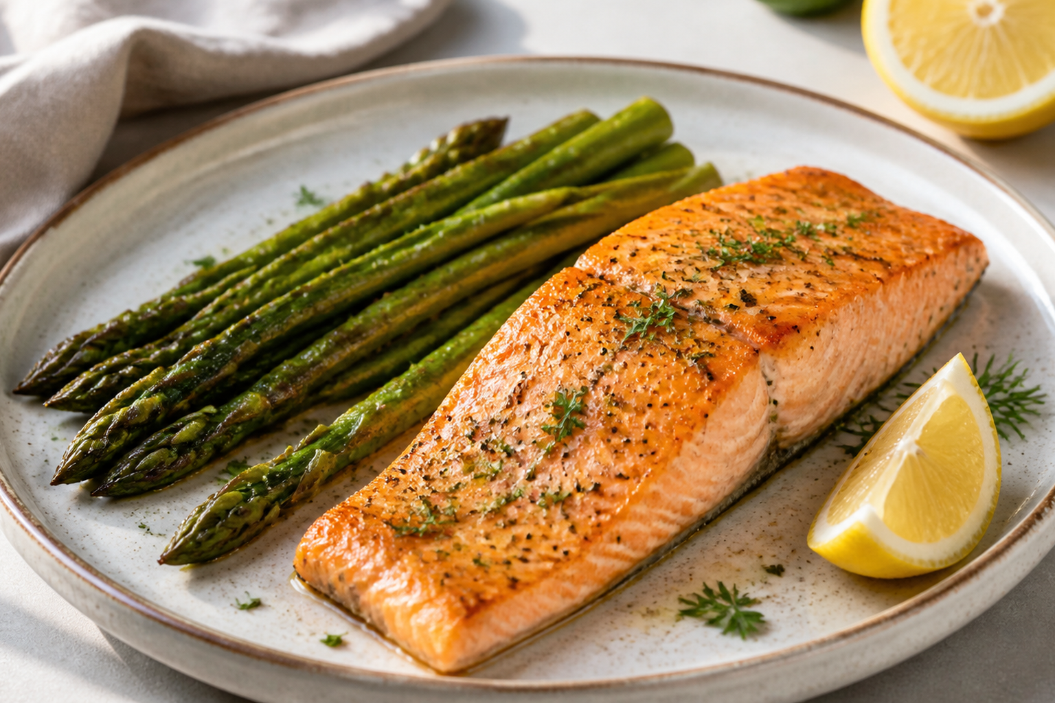 salmón al horno con espárragos