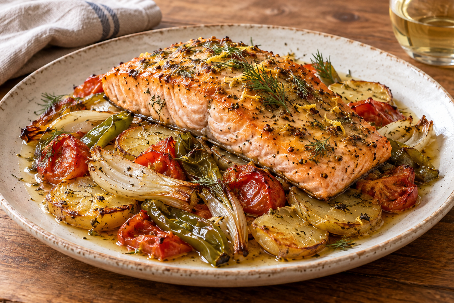 Receta de Salmón al horno tradicional valenciana preparada paso a paso — fotografía editorial de RecetaGenial