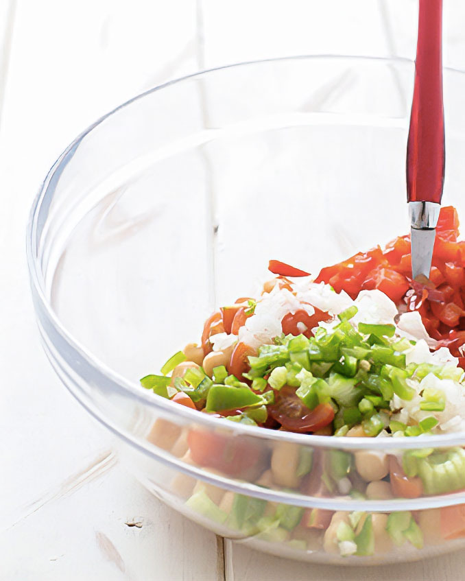 Paso 1 de la receta Ensalada de garbanzos al horno fácil