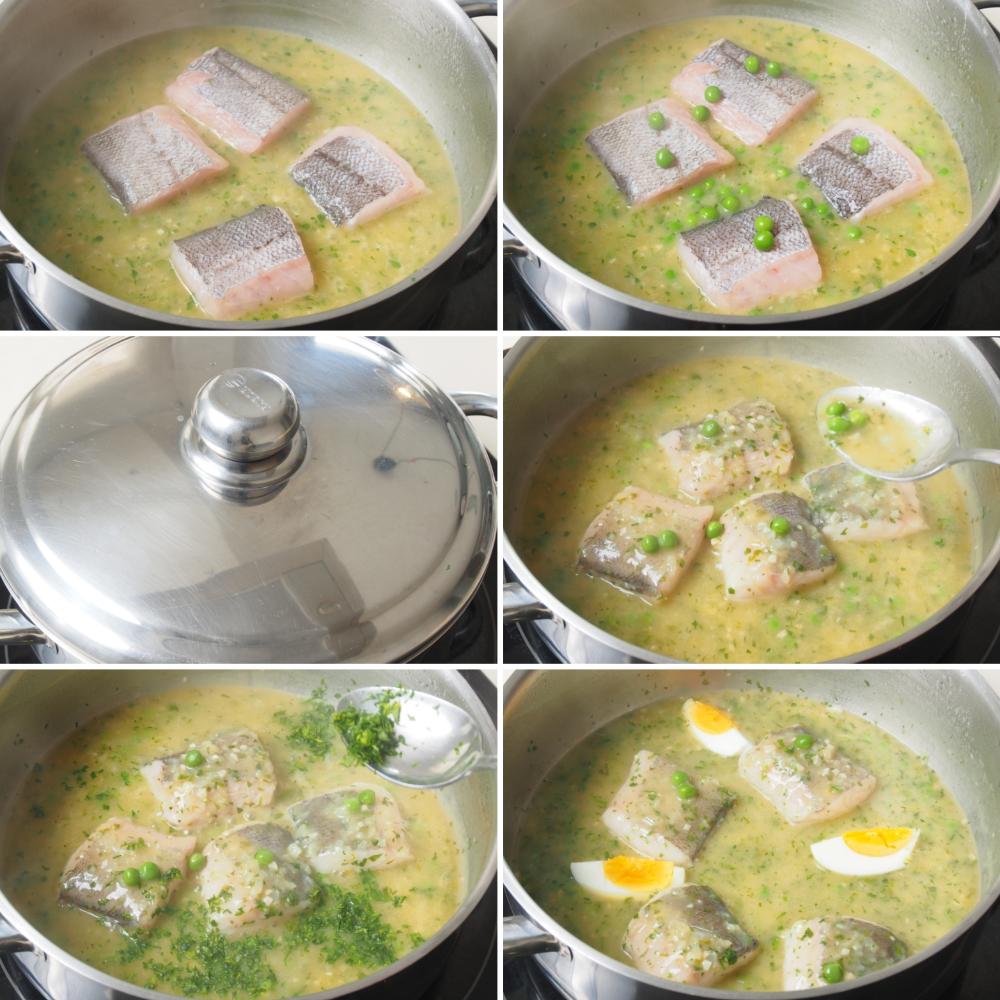 Paso 6 de la receta Merluza en salsa verde casera y refrescante