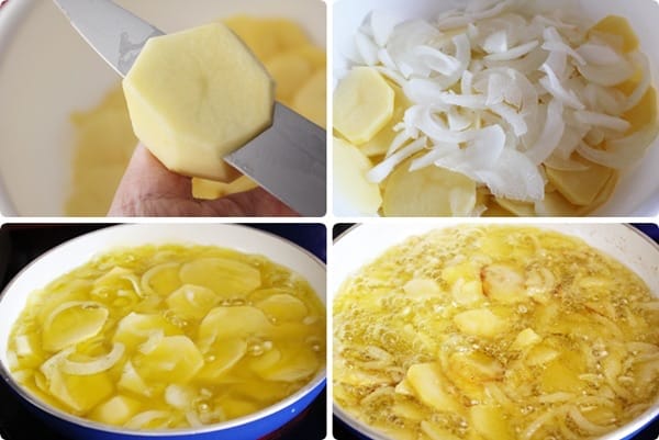 Paso 1 de la receta Tortilla de patatas jugosa: receta tradicional con el punto perfecto