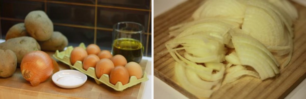 Paso 1 de la receta Tortilla española jugosa con cebolla: La receta definitiva