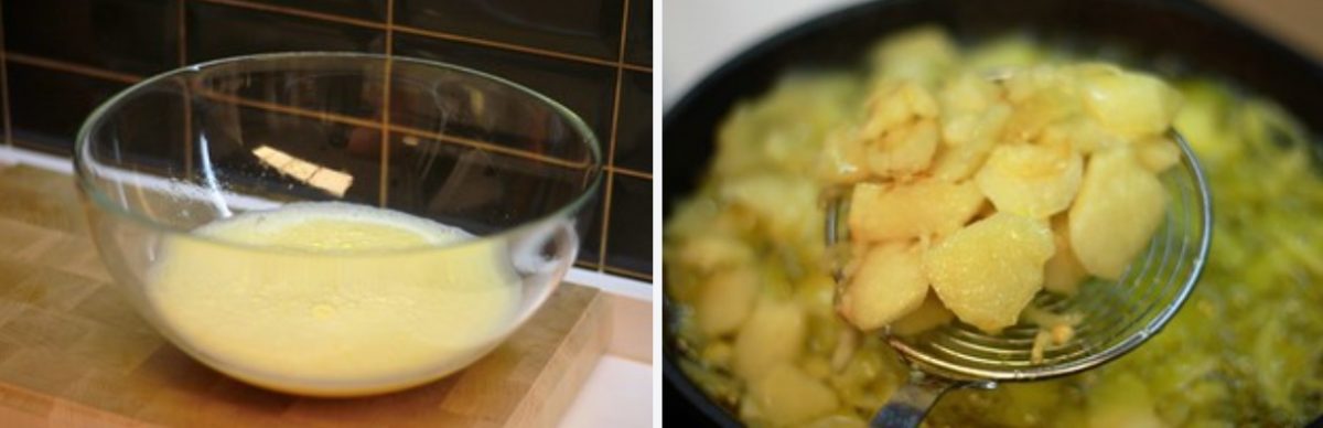 Paso 5 de la receta Tortilla española jugosa con cebolla: La receta definitiva