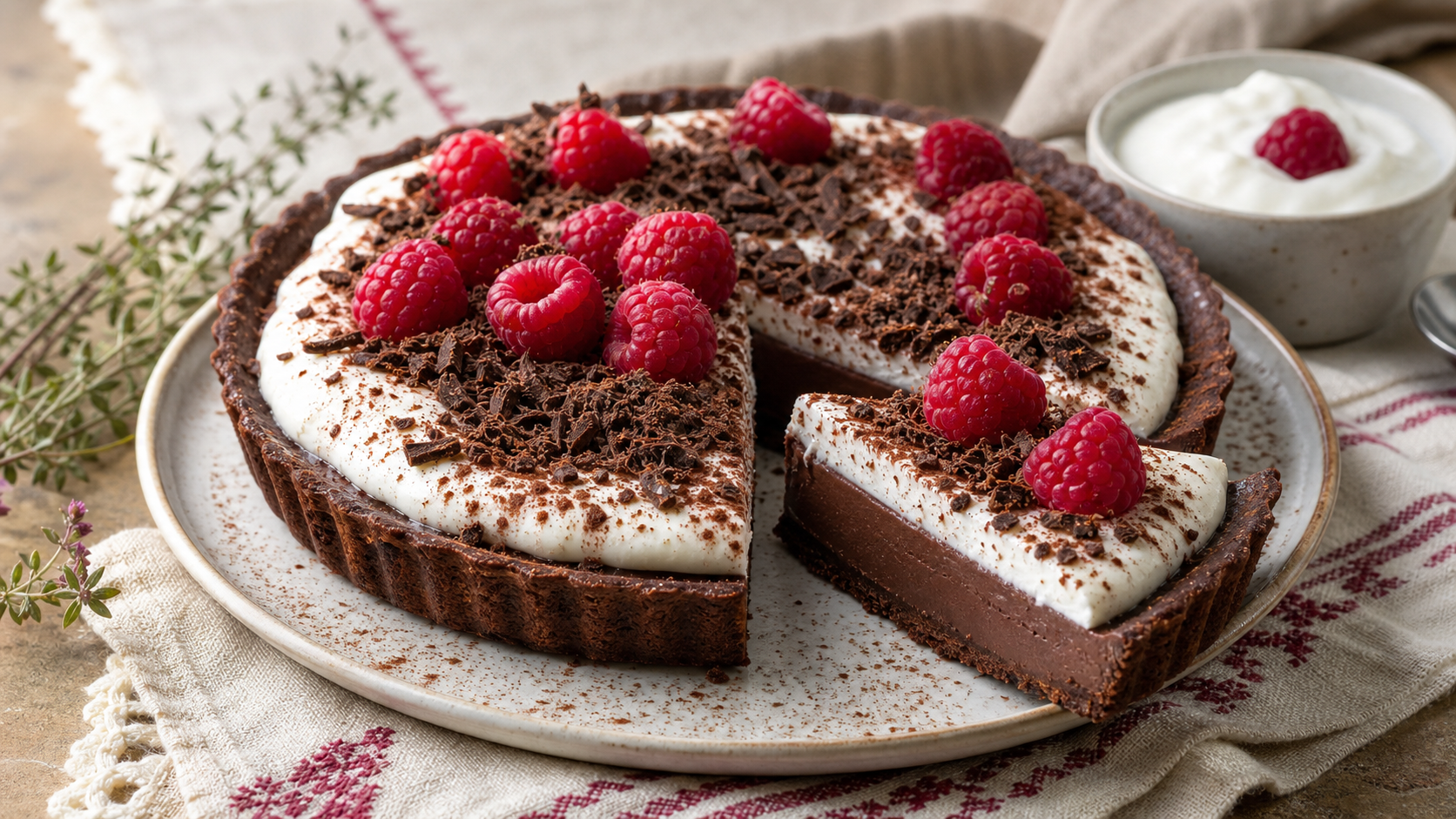 Tarta cremosa de chocolate y yogur
