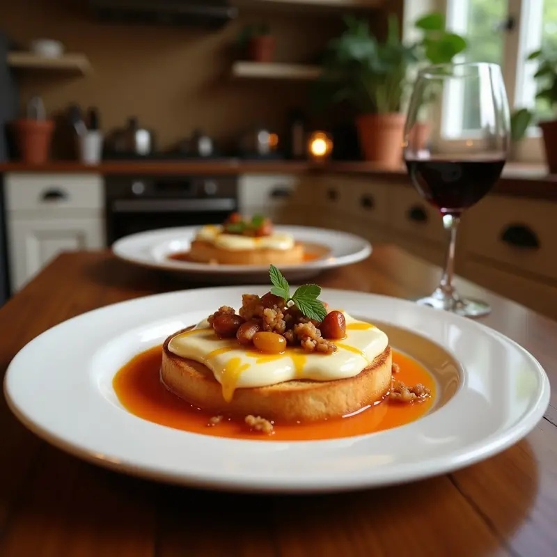 Receta de Tostas de queso brie con mermelada de higos sangrienta preparada paso a paso — fotografía editorial de RecetaGenial