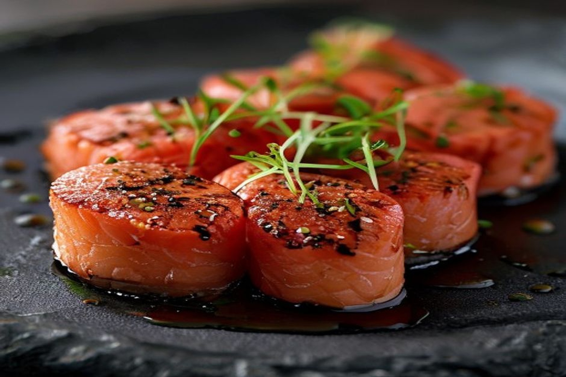 Tataki de atún rojo con sésamo negro