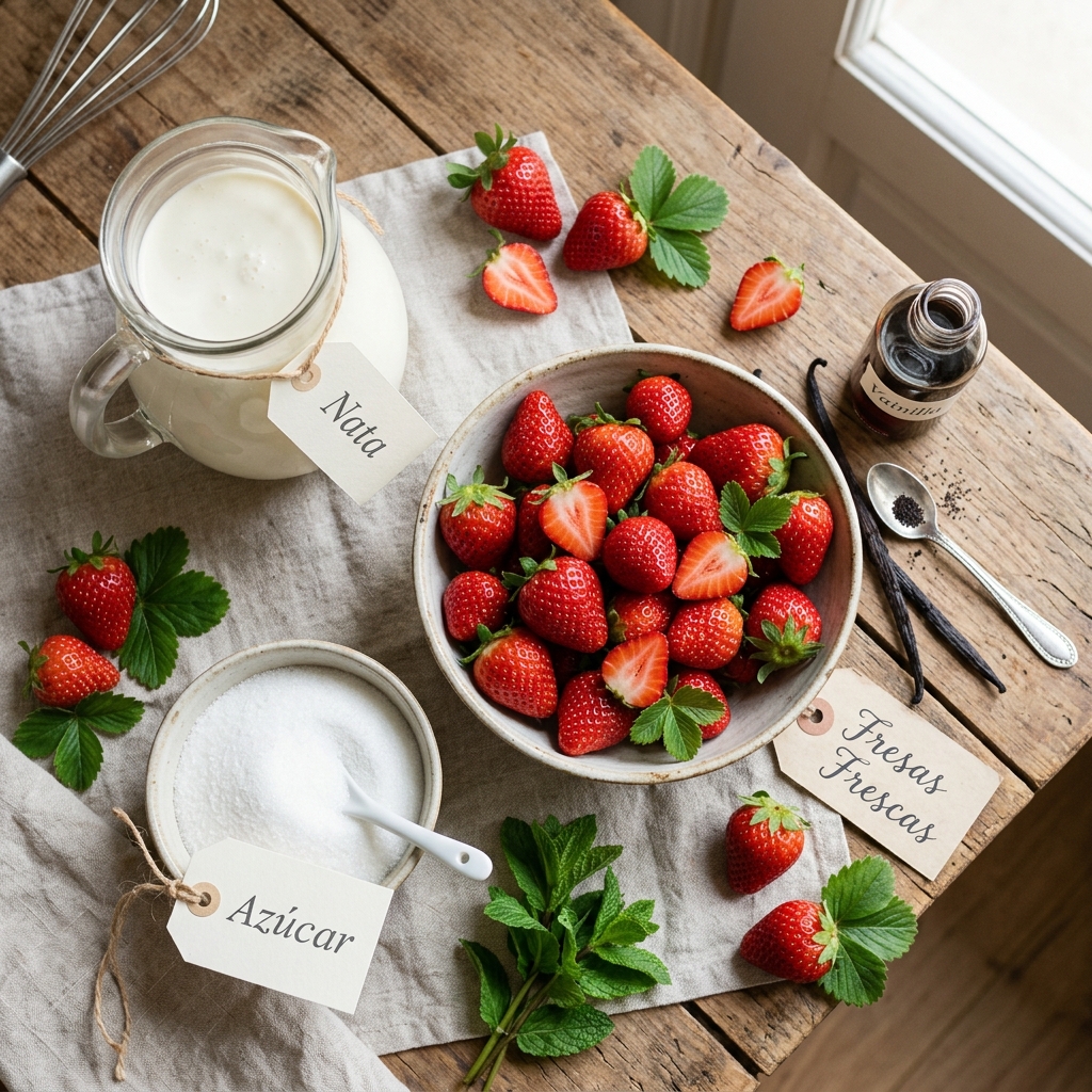 Ingredientes del Helado de Fresa